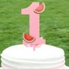 FUTNH Wooden Cake Topper For First Birthday - Pink, One Cake Topper, Watermelon Theme, 2.5 x 7.8 Inches view 4