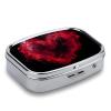 LFDSEPYM Pill Box Portable Pill Case for Pocket Heart Shaped Smoke Travel Small Pill Organizer 2 Compartment Metal Pill Container Holder for Medicine Vitamins Fish Oil Supplements view 3