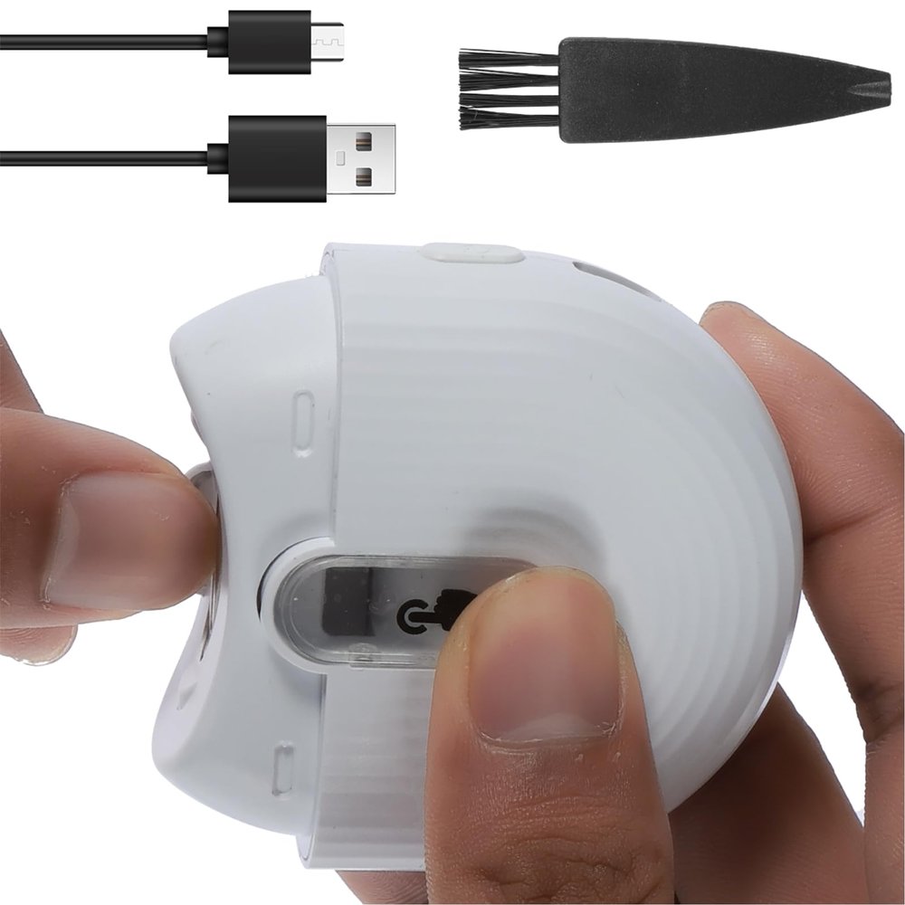 Electric Nail Clippers, USB Rechargeable Safety Fingernail Trimmer with LED Light and 2 Speeds, Nail Scraps Box, Convenient Nail Clipper for Baby, Kids, Seniors and Adult (White)