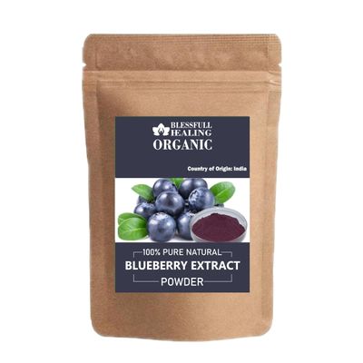 Blessfull Healing Organic Blueberry Extract Powder 100% Pure Natural 300 Gram / 10.58 oz
