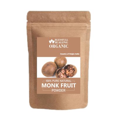 Blessfull Healing Organic Monk Fruit Powder 100% Pure Natural 100 Gram / 3.52 oz