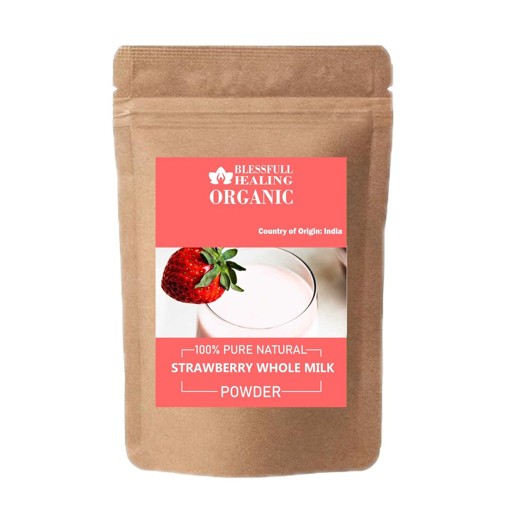 Blessfull Healing Organic Strawberry Whole Milk Powder 100% Pure Natural 200 Gram / 7.05 oz