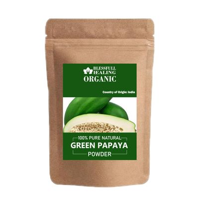 Blessfull Healing Organic Green Papaya Powder 100% Pure Natural 200 Gram / 7.05 oz