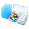 6 PCS Small Pill Box, Tiny Pill Case,Mini Clear Plastic Storage Containers Cute Travel Pill Organizer Case Portable for Pocket Purse Briefcase (Blue) view 1