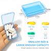 6 PCS Small Pill Box, Tiny Pill Case,Mini Clear Plastic Storage Containers Cute Travel Pill Organizer Case Portable for Pocket Purse Briefcase (Blue) view 2