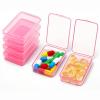 6 PCS Small Pill Box, Tiny Pill Case,Mini Clear Plastic Storage Containers Cute Travel Pill Organizer Case Portable for Pocket Purse Briefcase (Pink) view 1