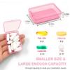 6 PCS Small Pill Box, Tiny Pill Case,Mini Clear Plastic Storage Containers Cute Travel Pill Organizer Case Portable for Pocket Purse Briefcase (Pink) view 2