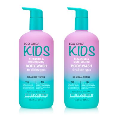 Eco Chic KIDs Cleansing & Moisturizing Body Wash - Kids Body Wash, Sensitive Skin, Soap and Body Wash, For All Skin Types, Gentle Formula, Vegan-Friendly - 16.5 Fl Oz (Pack of 2)