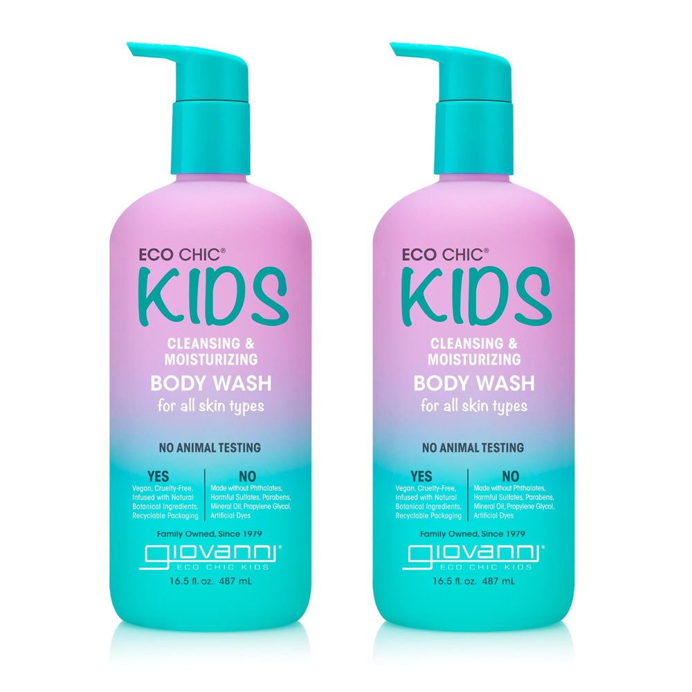 Eco Chic KIDs Cleansing & Moisturizing Body Wash - Kids Body Wash, Sensitive Skin, Soap and Body Wash, For All Skin Types, Gentle Formula, Vegan-Friendly - 16.5 Fl Oz (Pack of 2)