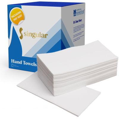 AMERICAN HOMESTEAD Disposable Hand Towels for Bathroom - White Linen-Like Guest Napkins - Ideal Paper Dinner Napkins or Bathroom Towels for Guests - 540 Count - Smooth - 15.5" x 12"