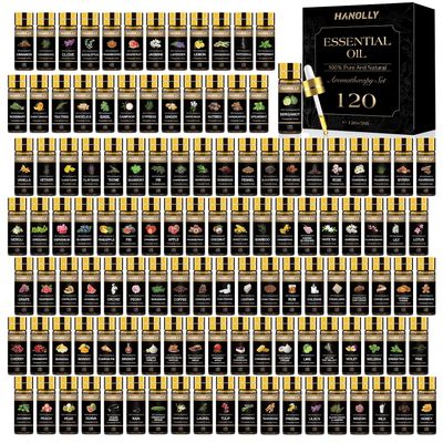Essential Oils Set -120 Pcs Aromatherapy Essential Oil Kit for Diffuser, Humidifier, Massage, Skin Care, Candle Making - Fruity, Floral, Bakery, Mens, Woody & Herbal Essential Oil Set