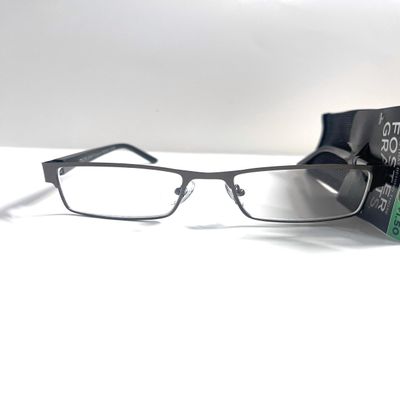 Foster Grant Reading Glasses Chip rectangular petite gunmetal black for +1.50