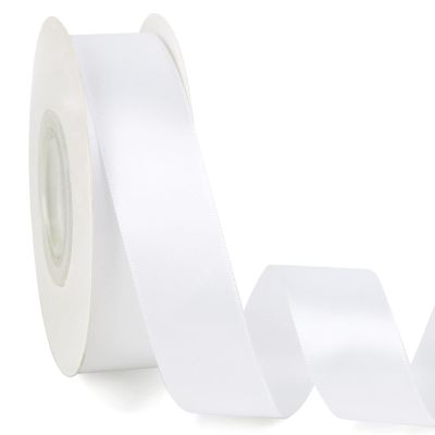 1 Inch Double Faced White Satin Ribbon, 25 Yards Solid Silk Fabric Ribbons Perfect for Floral Bouquet Christmas Bows Gift Wrapping, Hair Accessories, Wedding Party Decoration, DIY Crafts