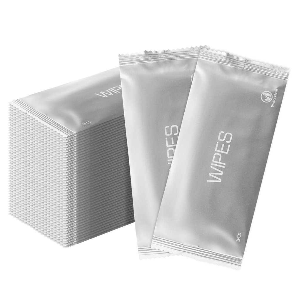 200 Pack Individually Wrapped Wet Wipes, Wet Wipes for Hands, Pure Water, for Wedding, BBQ, Parties and Travel, Disposable Hand Wipes Kit