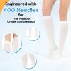 2Pairs Ted Hose Compression Stockings for Women and Men, Anti Embolism Compression Stockings, Surgical Compression Stocking, 15-20 mmHg Compression TED Hose with Inspect Toe Hole (Knee High, L) view 4