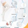 2Pairs Ted Hose Compression Stockings for Women and Men, Anti Embolism Compression Stockings, Surgical Compression Stocking, 15-20 mmHg Compression TED Hose with Inspect Toe Hole (Thigh High, S) view 2