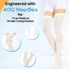 2Pairs Ted Hose Compression Stockings for Women and Men, Anti Embolism Compression Stockings, Surgical Compression Stocking, 15-20 mmHg Compression TED Hose with Inspect Toe Hole (Thigh High, S) view 4