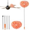 Ceiling Fan Cleaner Duster Reusable Microfiber Ceiling Fan Blade Cleaner Removable Duster with Extension Pole Adjusts 13 to 49.7 Inch for Cleaning Walls Furniture Door Window Top (Orange White) view 1