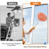 Ceiling Fan Cleaner Duster Reusable Microfiber Ceiling Fan Blade Cleaner Removable Duster with Extension Pole Adjusts 13 to 49.7 Inch for Cleaning Walls Furniture Door Window Top (Orange White) view 4