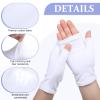 Casuallined 6 Pairs Fingerless Eczema Gloves Moisturizing for Adults Cotton Overnight Dry Hands(White) view 3