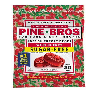 Pine Bros. Gummy Sore Throat Softish Drops 30 Count (Approx) (Pack of 1, Sugar Free)