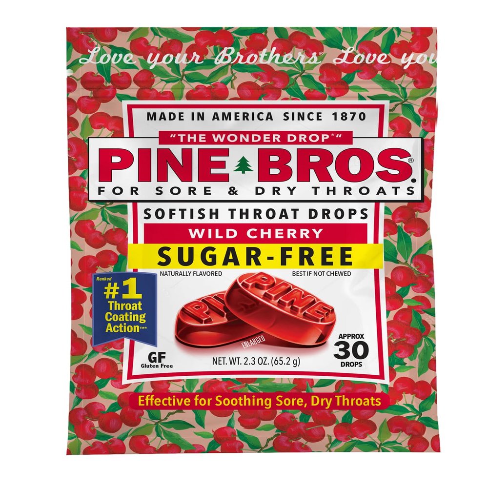 Pine Bros. Gummy Sore Throat Softish Drops 30 Count (Approx) (Pack of 1, Sugar Free)