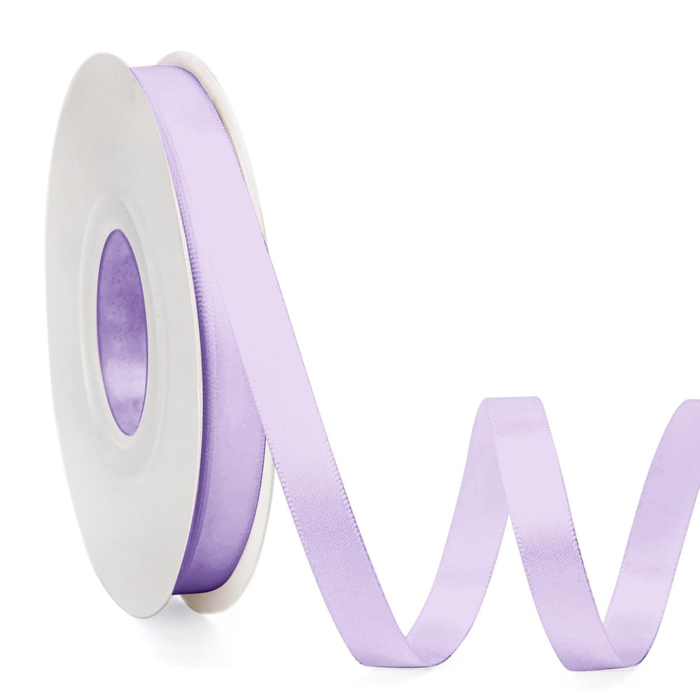 3/8 Inch Double Faced Purple Satin Ribbon, 25 Yards Solid Silk Fabric Ribbons Perfect for Floral Bouquet Christmas Bows Gift Wrapping, Hair Accessories, Wedding Party Decoration, DIY Crafts