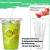 Artpreti 25 Sets 20 oz Clear Plastic Cups with Lids and STRAWS, Disposable Cups for Iced Coffee, Smoothie, Milkshake, Cold Drinks view 4
