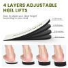Adjustable Heel Lift Inserts for Shoes - Bukihome Orthopedic Shoe Lift for Uneven Legs 4 Layers Height Increase Insole for Heel Pain,Heel Spur,Achilles Tendonitis(White,Medium,Pack of 2) view 3