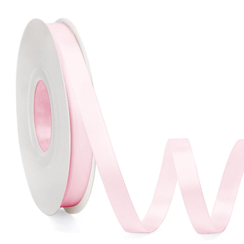 3/8 Inch Double Faced Pink Satin Ribbon, 25 Yards Solid Silk Fabric Ribbons Perfect for Floral Bouquet Christmas Bows Gift Wrapping, Hair Accessories, Wedding Party Decoration, DIY Crafts