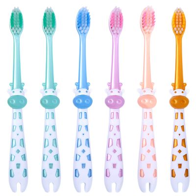 KUAOOAUK 6 PCS Kids Toothbrush, Extra Soft Bristles Toothbrush for Kids, Cute Toddler Razors with Sucker, 3-5 Year Baby Brushes for Girls Boys (5 Colors)