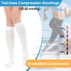 2Pairs Ted Hose Compression Stockings for Women and Men, Anti Embolism Compression Stockings, Surgical Compression Stocking, 15-20 mmHg Compression TED Hose with Inspect Toe Hole (Knee High, M) view 3