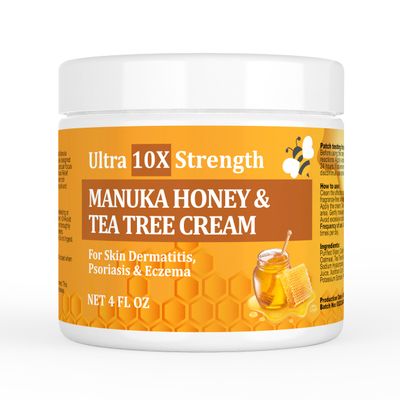 SIONPPGET Manuka Honey and Colloidal Oatmeal Cream, Gentle Smoothing for Dry & Itchy Skin, Fast Acting for Eczema, Psoriasis, Dermatitis, Armpits, Red Rashes, for Children, Adults
