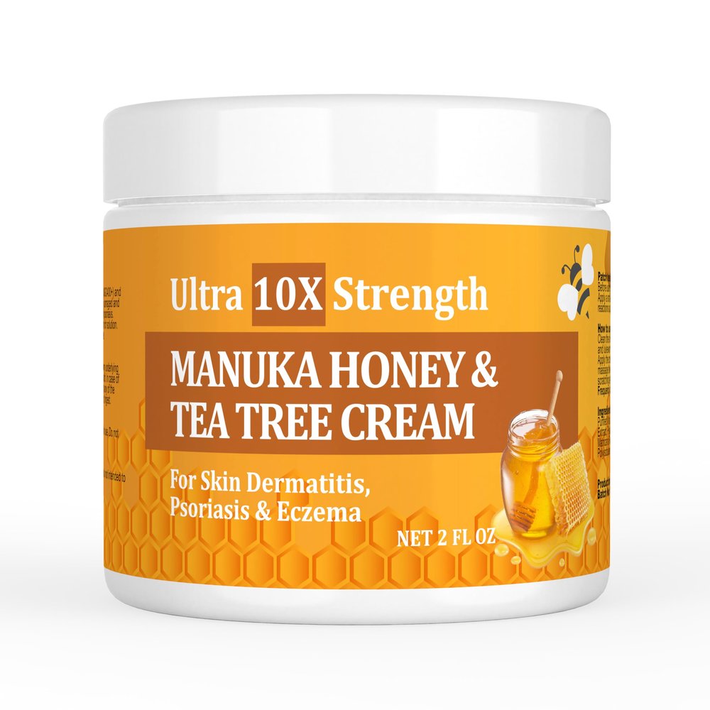 SIONPPGET Manuka Honey and Colloidal Oatmeal Cream, Gentle Smoothing for Dry & Itchy Skin, Fast Acting for Eczema, Psoriasis, Dermatitis, Armpits, Red Rashes, for Children, Adults