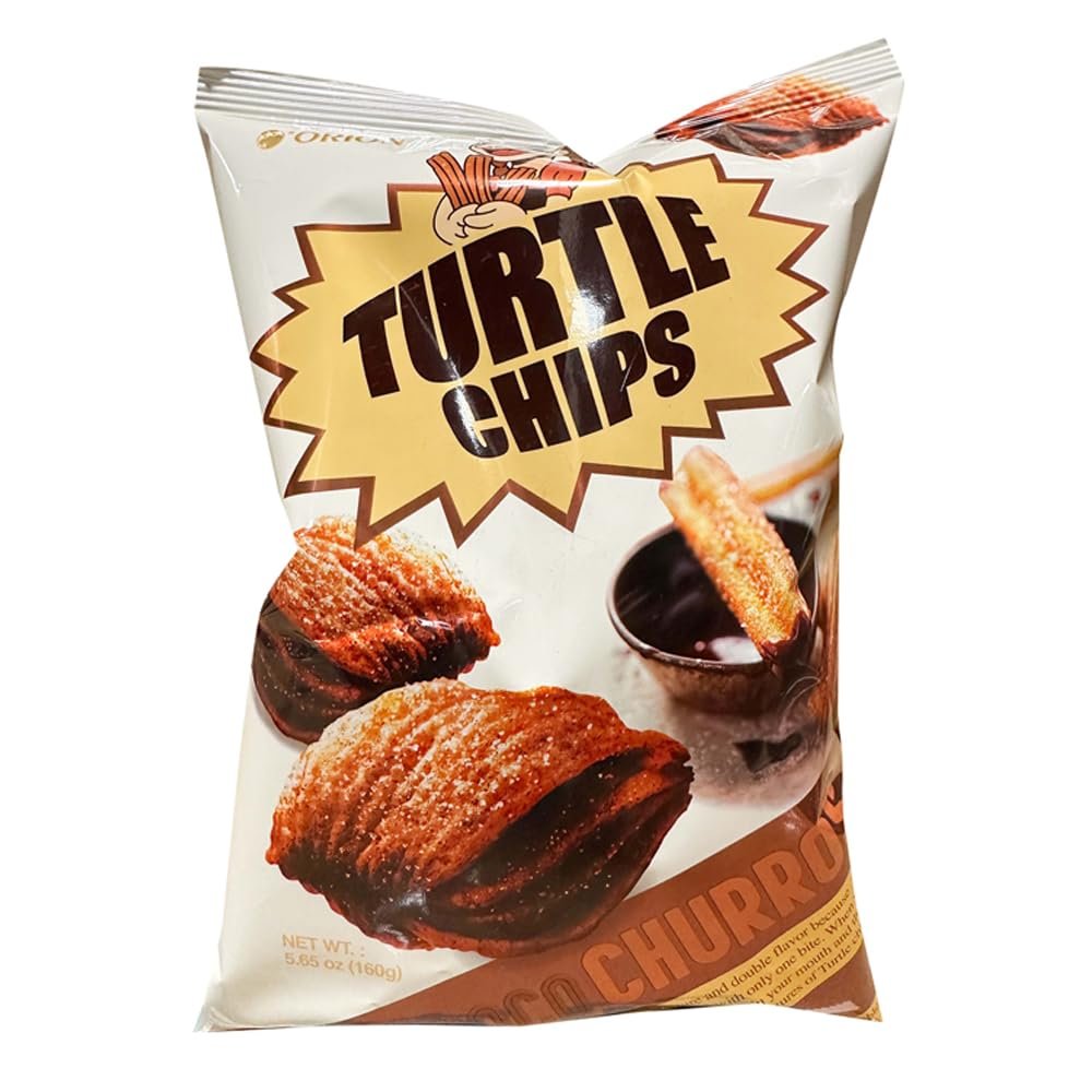 Cros Orion Turtle Chips-Choco Churros Flavor-Crispy Korean Party Corn Snacks-3 Packs x 160G