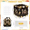 16th Birthday Money Box for Cash Gift Pull, Surprise Birthday Gift Box with 100 Pcs Transparent Bags for Birthday Gift Party Decorations Supplies, Gold and Black view 2