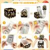 16th Birthday Money Box for Cash Gift Pull, Surprise Birthday Gift Box with 100 Pcs Transparent Bags for Birthday Gift Party Decorations Supplies, Gold and Black view 3