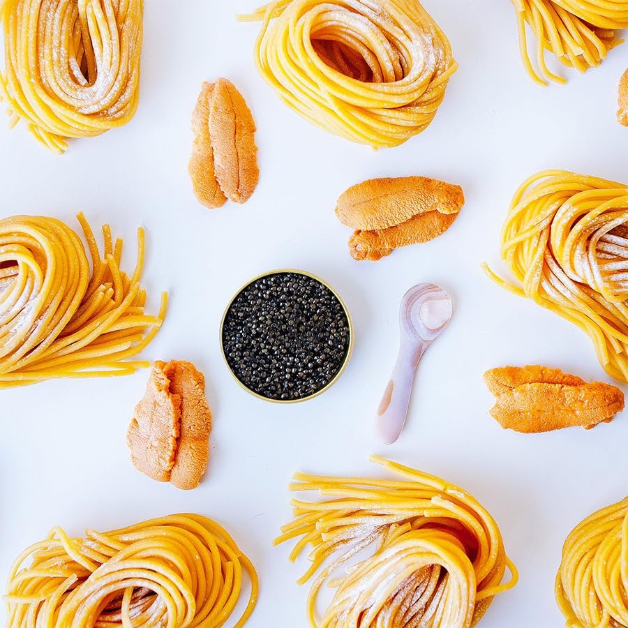 Dorasti Caviar & Uni Pasta Kit 7-10 (8.8 oz. Caviar, 10.5 oz Uni, 4 lbs of Pasta)