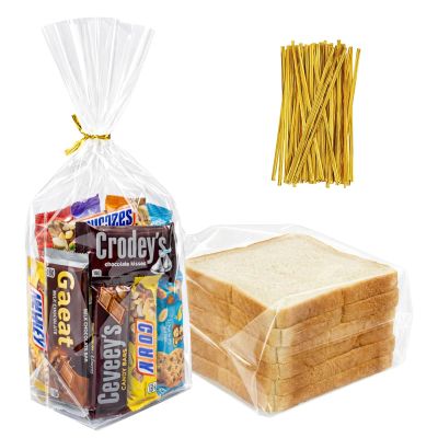 Cherodada 5"x 8", 100 Pcs Bottom Gusset Bags, with Twist Ties for Gift Wrapping, Wrapping Candies, Cookies, Chocolates, Popcorn