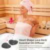 Anjetan 10 PCS Rock Essential Oil Diffusers, Heart Shape Lava Rock Stone Diffuser, Black Lava Rock Diffuser, Pocket Stone Diffuser for Home, Offices, Cars, Yoga, Sauna, SPA view 2