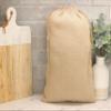 CleverDelights 12 x 18 Inch Herringbone Burlap Bags - 10 Pack - 12x18 Jute Cotton Blend Drawstring Gift Sacks view 2