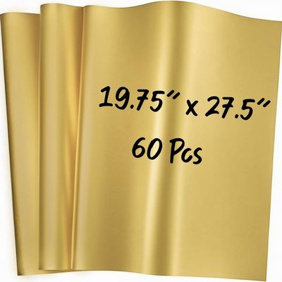 SANZIX Metallic Gold Tissue Paper for Gift Bags- 60 Sheets 19.75" x 27.5"- Gold Christmas Wrapping Paper - Christmas Tissue for Gifts Wrap, Weddings, Birthdays, Holiday & Xmas Decorations