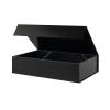 BLK&WH Extra Large Gift Boxes 17x11x4 Inches, Black Gift Boxes with Magnetic Closure Lid, Sturdy Shirt Boxes, Rectangle Collapsible Boxes for Clothes (Glossy Black with Grass Texture) view 1