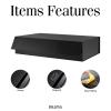 BLK&WH Extra Large Gift Boxes 17x11x4 Inches, Black Gift Boxes with Magnetic Closure Lid, Sturdy Shirt Boxes, Rectangle Collapsible Boxes for Clothes (Glossy Black with Grass Texture) view 3