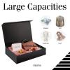 BLK&WH Extra Large Gift Boxes 17x11x4 Inches, Black Gift Boxes with Magnetic Closure Lid, Sturdy Shirt Boxes, Rectangle Collapsible Boxes for Clothes (Glossy Black with Grass Texture) view 4