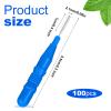 BBTO 100 Pcs Braces Dental Brush Flosser for Cleaner Interdental Brush Toothpick Tooth Flossing Head Oral Dental Toothpick Cleaners Cleaning Tool(Blue) view 2