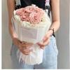 PURZEN Flower Wrapping Paper, Flower Shop Bouquet Materials,Three-Dimensional Embossed Fenghua Paper, 53X53cm, 20 Sheets,Gray view 3
