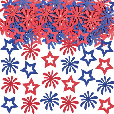 100 Pcs independence Day colorful Paper Scraps Selected On July 4th, Patriotic National Day Theme Birthday Party Dining Table Colored Paper Scraps In Can Be Used For Party Decoration