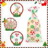 Christmas Treat Bags, 100 Pack Christmas Candy Bags, Cellophane Treat Bag with Twist Ties, Xmas Lollipop Goodie Cookie Gift Bag, Cello Holiday Treat Bags for Gift Wrap Sweets Xmas Party Favor Supplies view 3