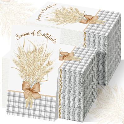 Seajan 200 Pcs Fall Guest Napkins Disposable Hand Towels for Bathroom Guest Towels Paper Napkins Decorative Hand Towel Paper for Autumn Kitchen Bathroom Wedding(Autumn Wheat)